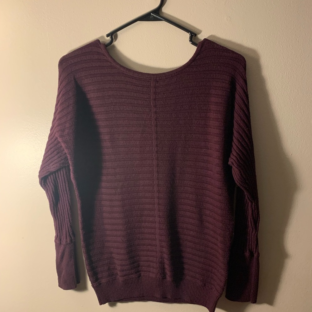 Lighter weight burgundy sweater.